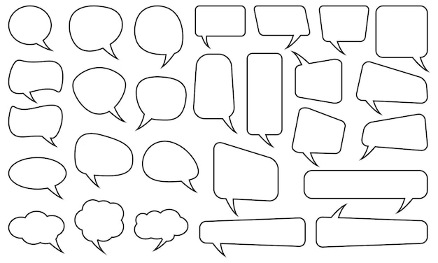 Vector speech bubbles set different shapes isolated background full editable vector file eps