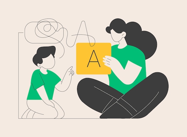 Vector speech therapy abstract concept vector illustration