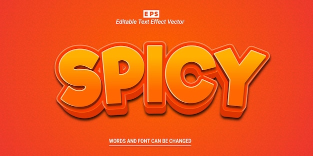 Vector spicy 3d editable text effect vector with background