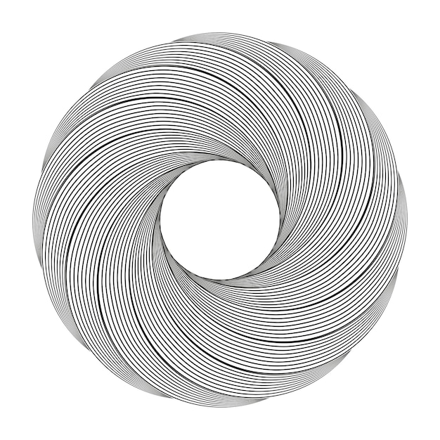 Vector spiral circle pattern rotating vector lines circular motion design abstract swirl element