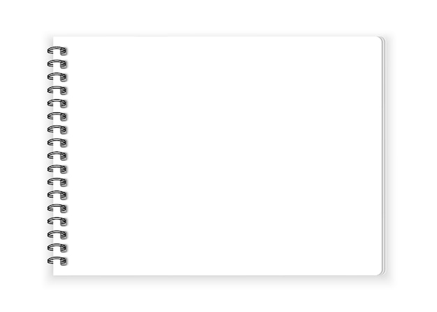 Vector spiral notebook paper on white background 