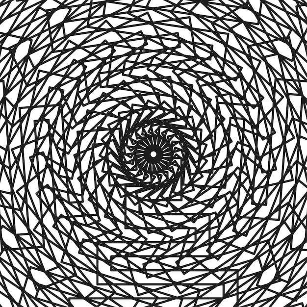 Vector spiral rotation figure geometric black lines circular layered structure vector twisted design