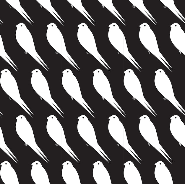 Vector spring birds seamless pattern swallow