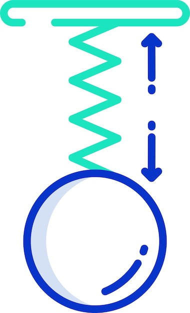 Vector spring force outline color vector illustration