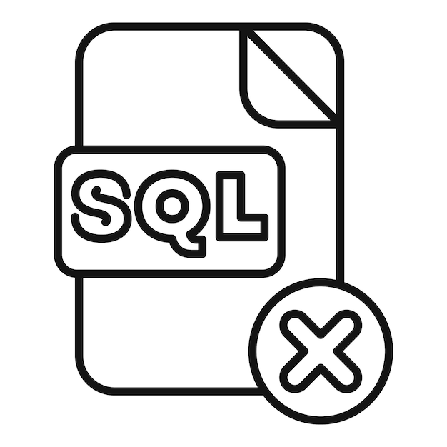 Vector sql file format database delete icon