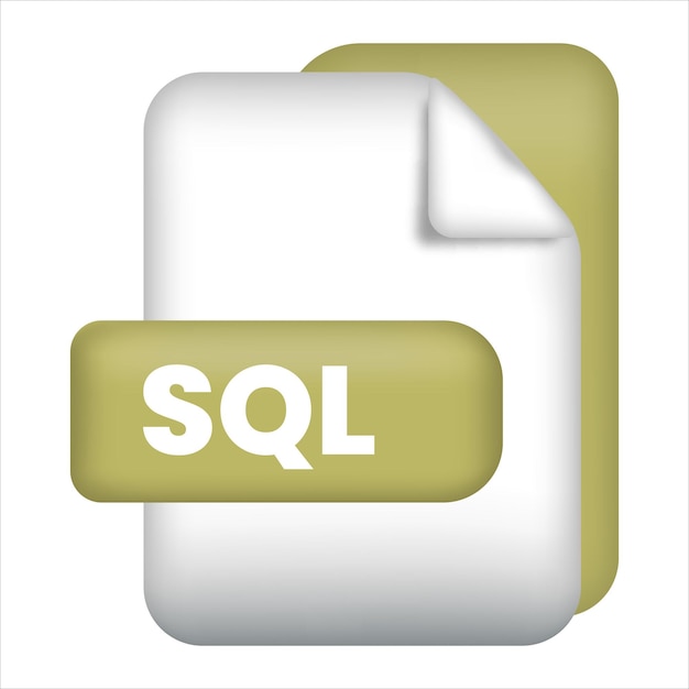Vector sql file format icon sql file format 3d render icon sql file format document color icon vector