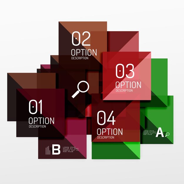 Vector square abstract background vector template background for workflow layout diagram number options or web design