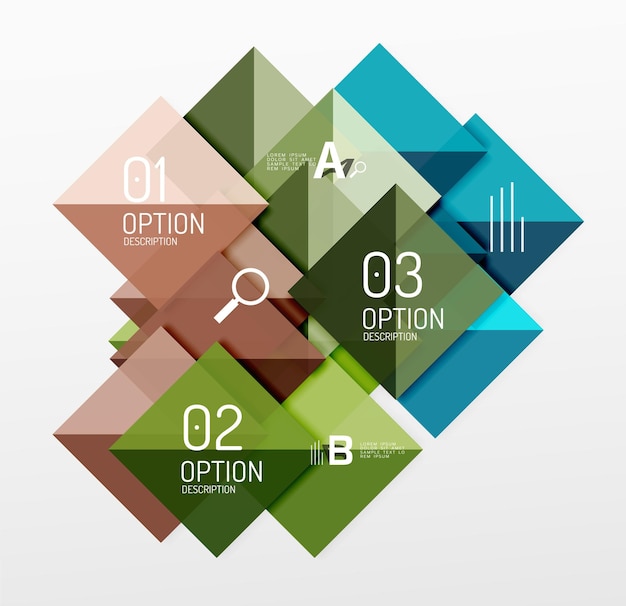 Vector square abstract background vector template background for workflow layout diagram number options or web design