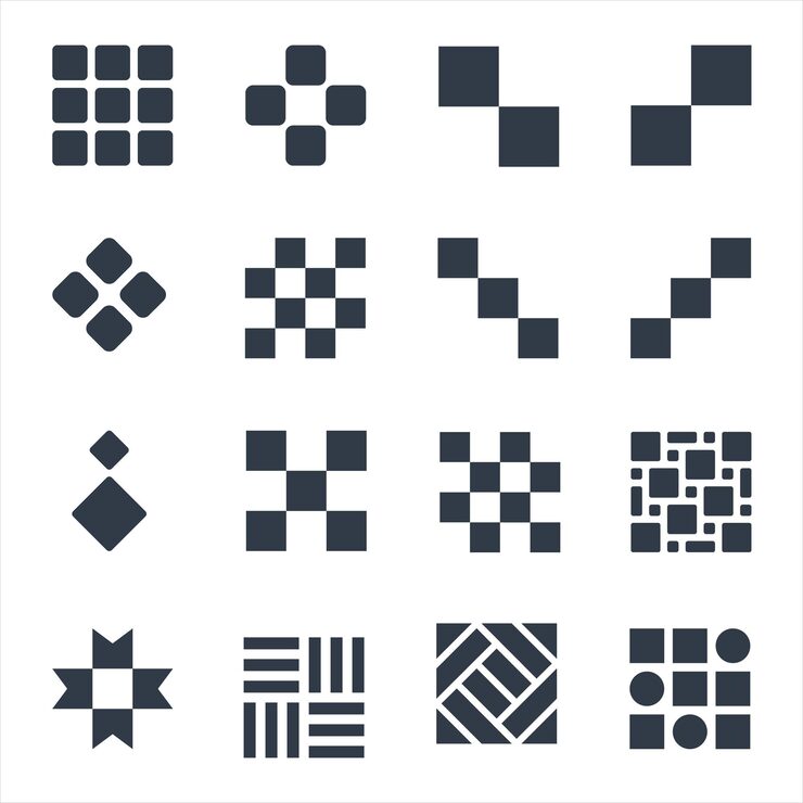 Square Geometric shape elements flat design