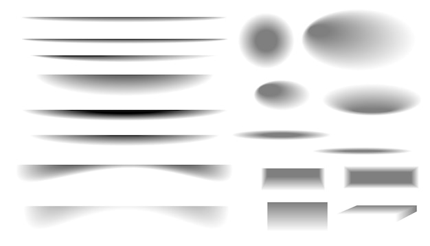 Vector square and rectangle box shadow set of paper or packing box shadow effects realistic overlay