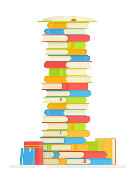 Vector a stack of books to read.  illustration of reading favorite books. doing your homework.