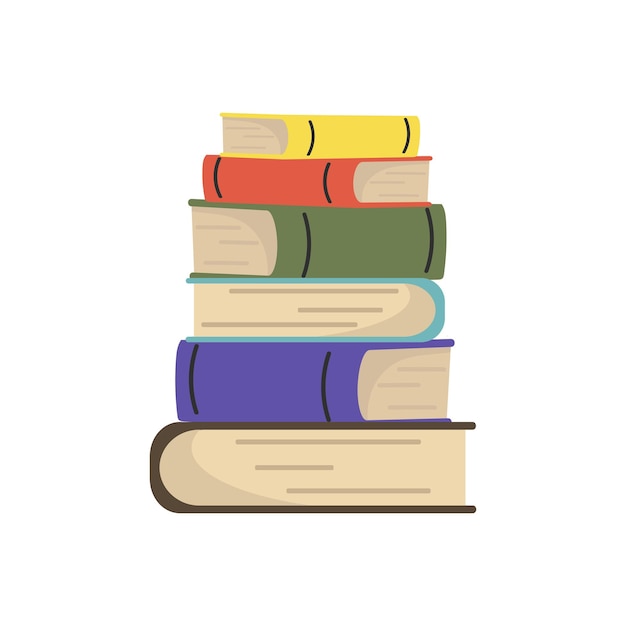 Vector stack of books for reading and education
