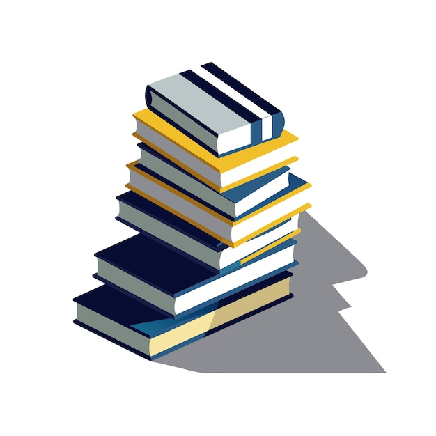 Vector a stack of books with the word  the one on the bottom