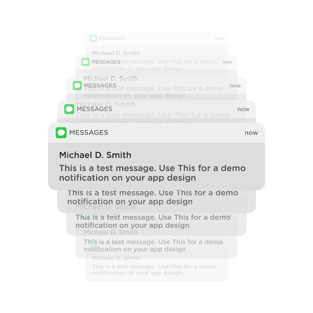 Vector stacked mobile notification ui vector for app design