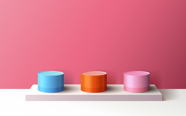 Vector stage podium with lighting stage podium scene with for award decor element background vector