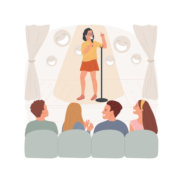 Vector standup comedy isolated cartoon vector illustration