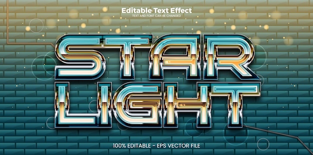 Vector star light editable text effect in modern trend style