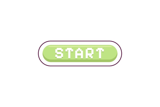 Vector start button functional game related sticker