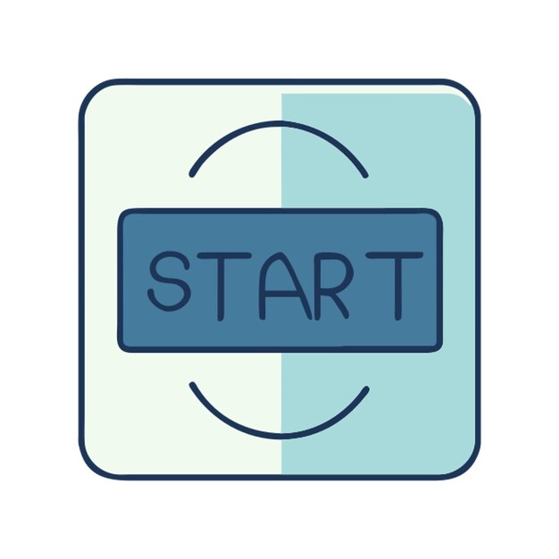 Vector the start icon icon colored outline