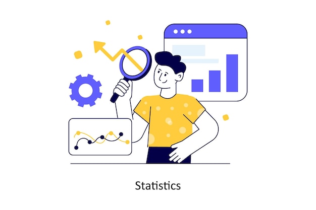 Vector statistics flat style design vector illustration stock illustration