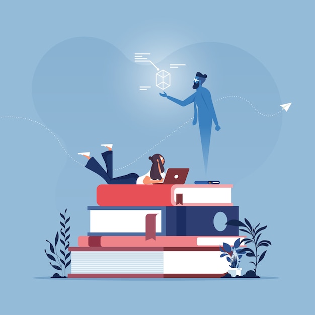 Vector steam education wireless digital technology service concept