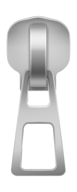 Vector steel zip puller realistic zipper slider clasp