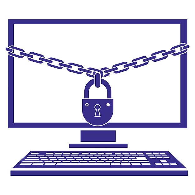 Vector stencil computer icons flat illustrations