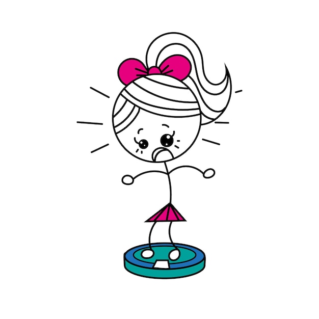 Vector stick women scared of weight