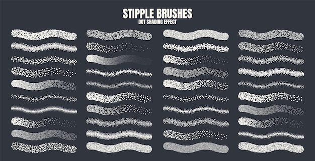 Vector stipple scatter brush ink drawing and texturing fading gradient stippling dotwork drawing shading