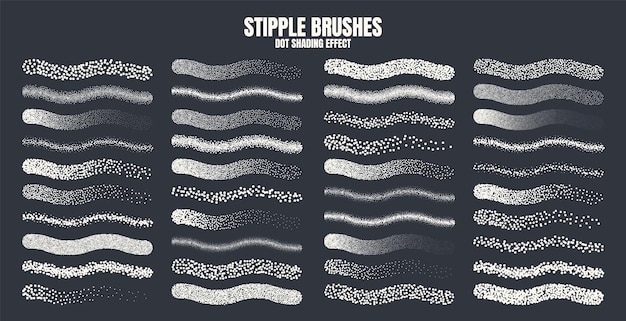 Vector stipple scatter brush ink drawing and texturing fading gradient stippling dotwork drawing shading