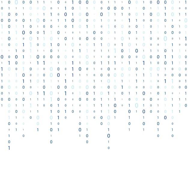 Vector stream of binary code binary code computer matrix numbers on the screen one zero