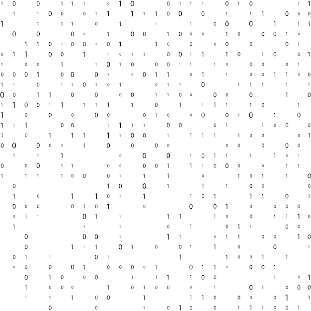 Vector stream binary code binary code matrix background on screen from numbers 0 and 1 numbers on screen
