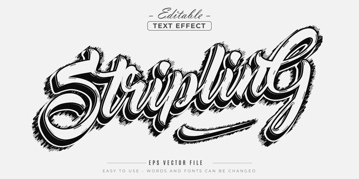 Stripling text style editable text effect