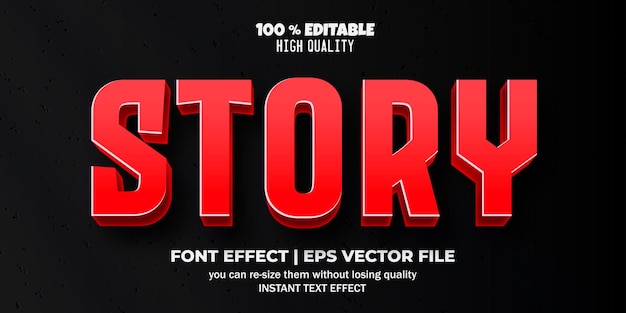 Vector strory editable text effect