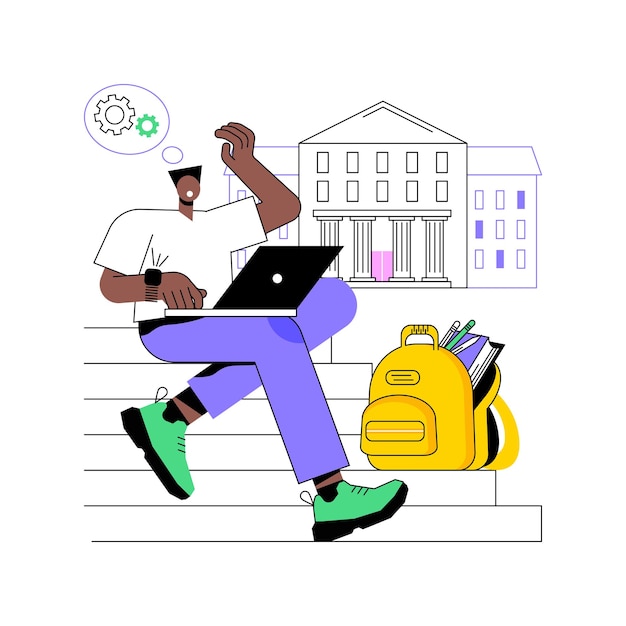 Vector study on the way isolated cartoon vector illustrations