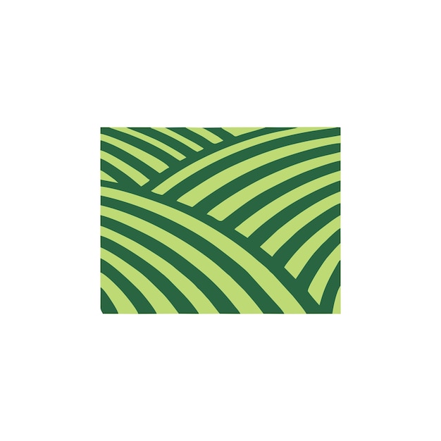 Vector stylized green rolling fields landscape