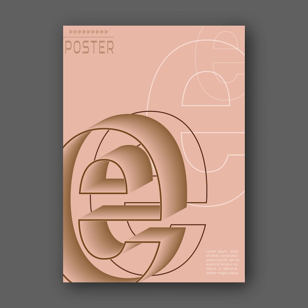 Vector stylized lowercase letter e template for poster poster cover interior design the idea of creative design