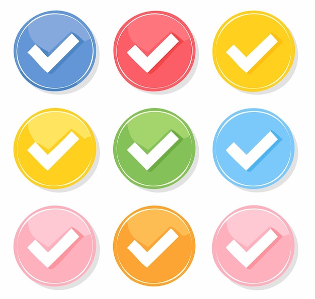 success check colorful confirmation mark for ui amp web design