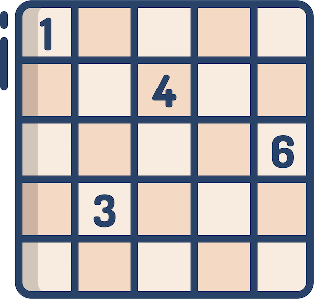 Vector sudoku linear color illustration