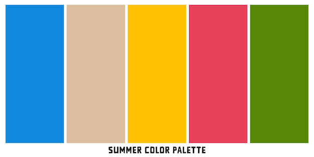 Vector summer color scheme vector theme color palette