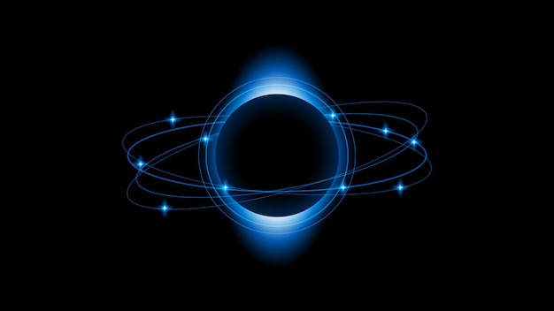 Vector sun eclipse color fire dark background vector moon design style space science glow light