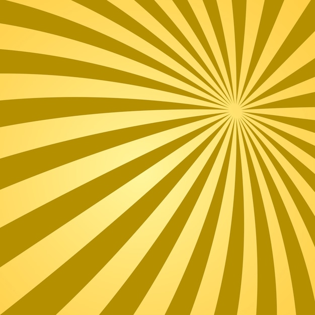Vector sun rays retro vintage style on yellow background vector
