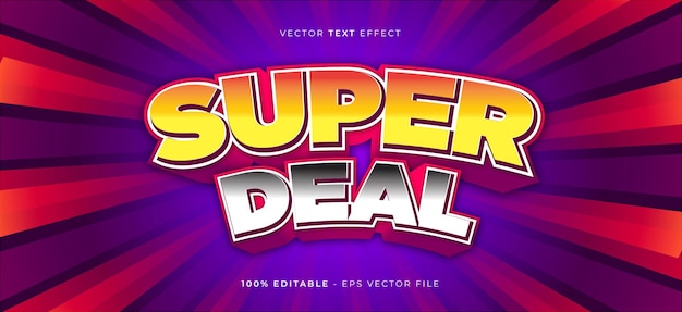 Vector super deal editable text effect