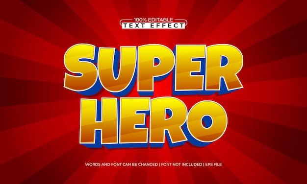 Vector super hero editable text effect with a hero and super text style