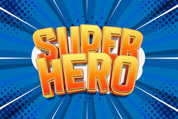 Vector superhero text effect style template design