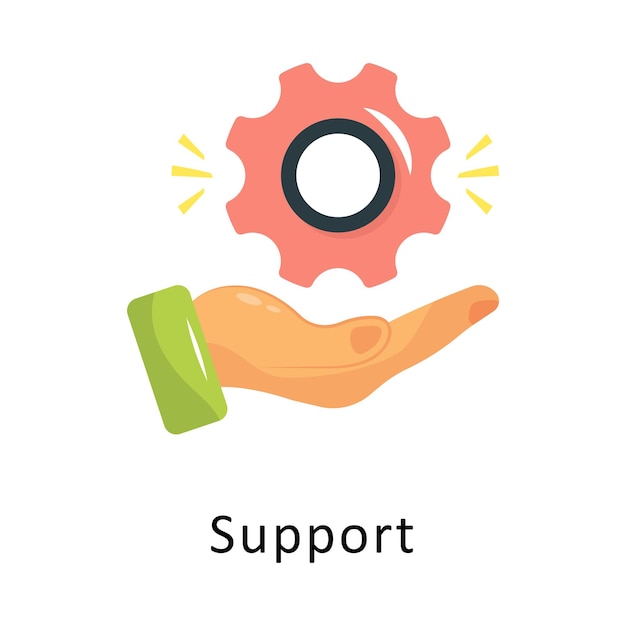 Vector support vector flat icon design illustration symbol on white background eps 10 file