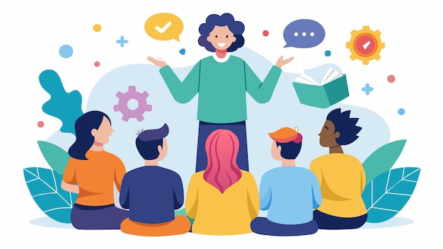 Vector surrounded by a supportive community a neurodivergent advocate hosted a workshop to educate and