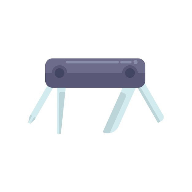 Vector survival multitool icon flat vector army knife swiss tool isolated