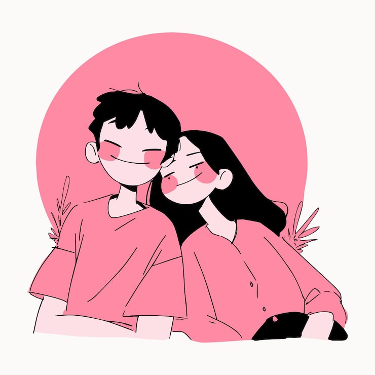 Vector sweet couple illustration