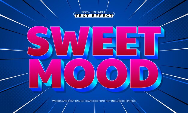 Vector sweet mood editable text effect